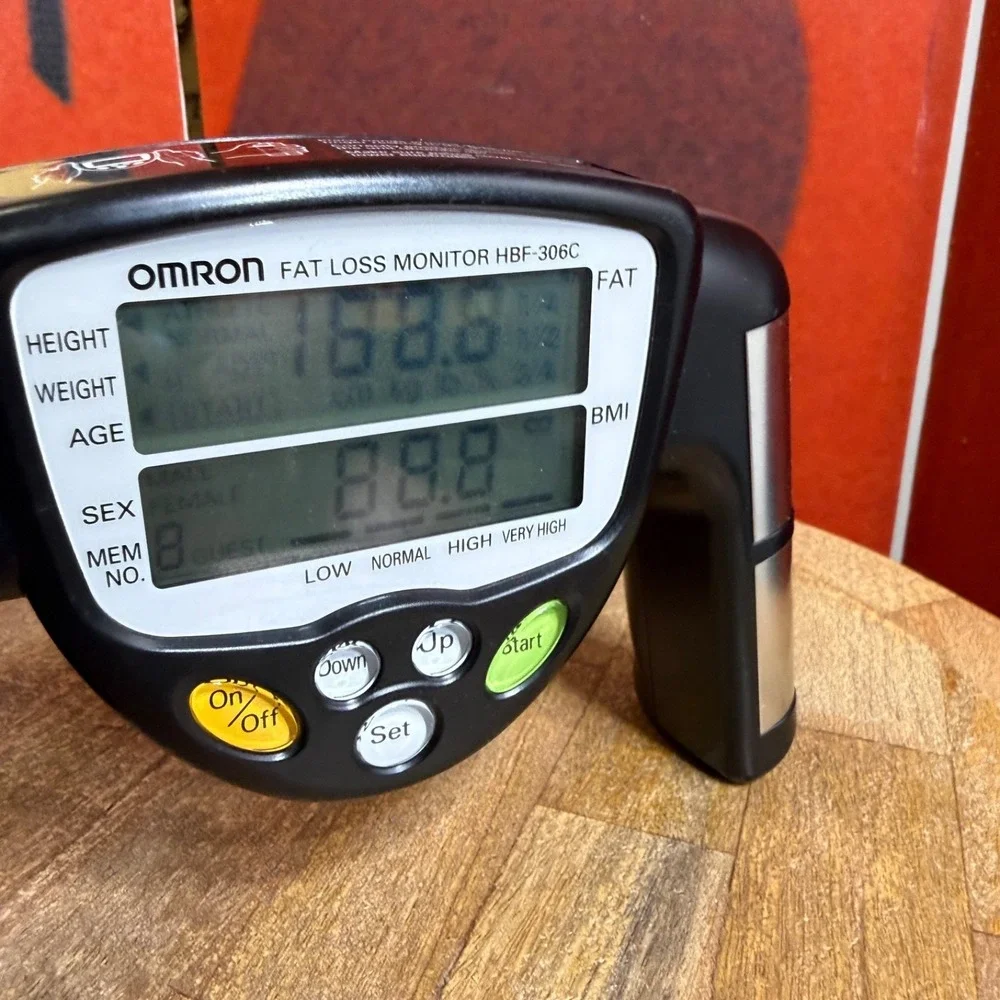 Omron Fat Loss Monitor HBF-306C Black Handheld Body Fat Percentage Analyzer BMI